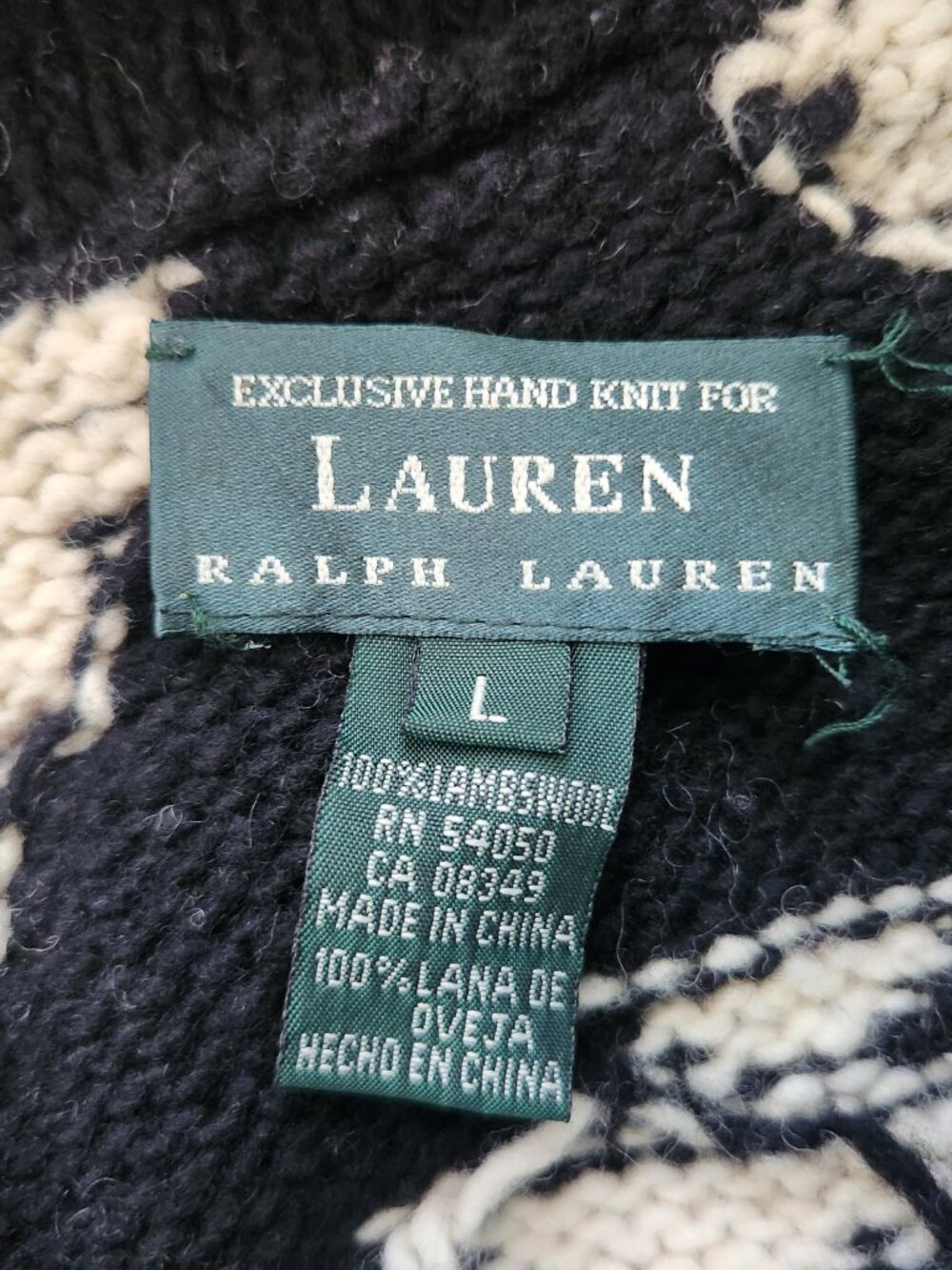 Ralph Lauren Vintage Hand-knit Southwestern-style Wool Cardigan - Picture 10 of 11